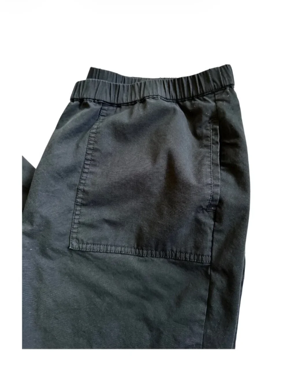 J. Jill Black Wide-Leg Pull-On Cotton Pants